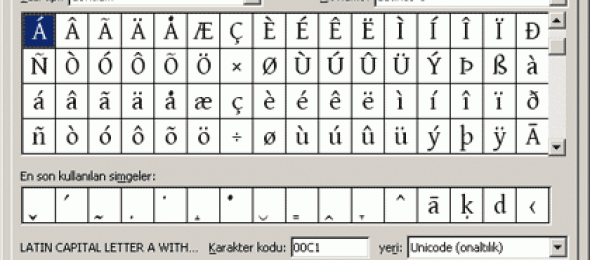 Evrensel Kodlu (Unicode) Transkripsiyon Yazı Tipleri